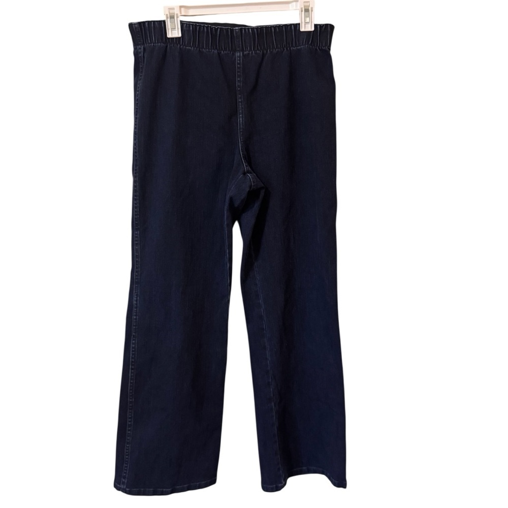 Soft Surroundings Women Size L Dark Blue Wash Jeans Pull On Elastic Waist K
